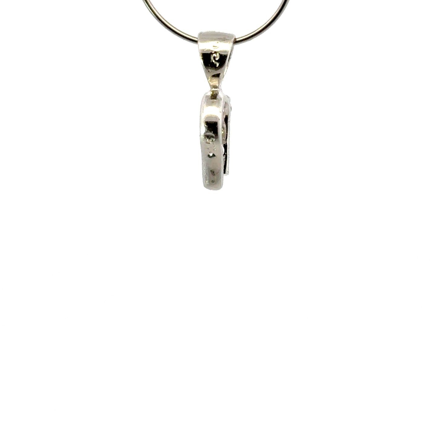 Handmade 925 Sterling Silver 1 Row Rectangular Bail with Sapphire