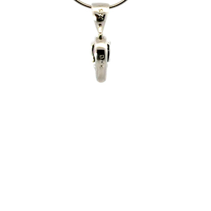 Handmade 925 Sterling Silver Pear Shaped Bail with Sapphire