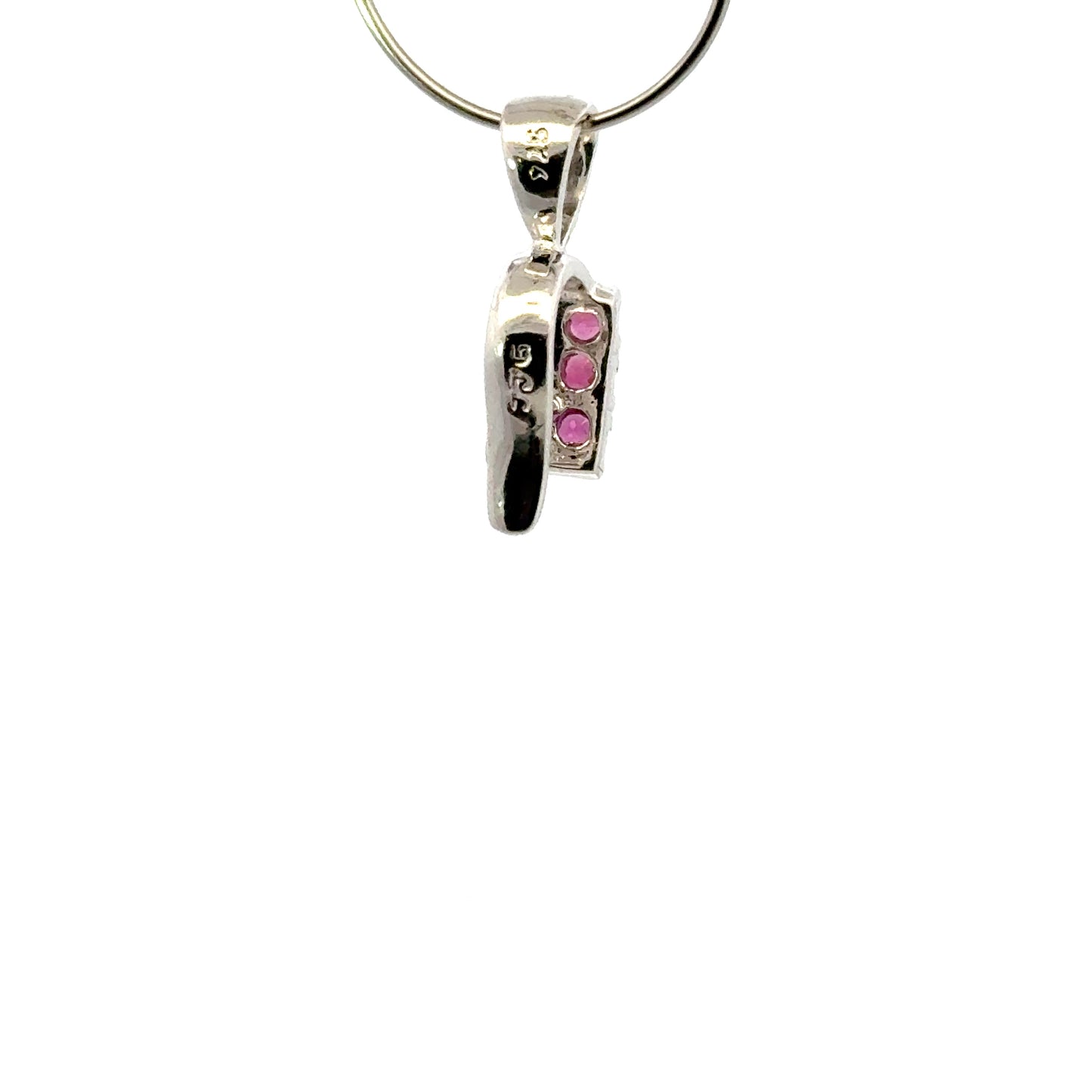 Handmade 925 Sterling Silver 2 Row Rectangular Bail with Rhodolite Garnet