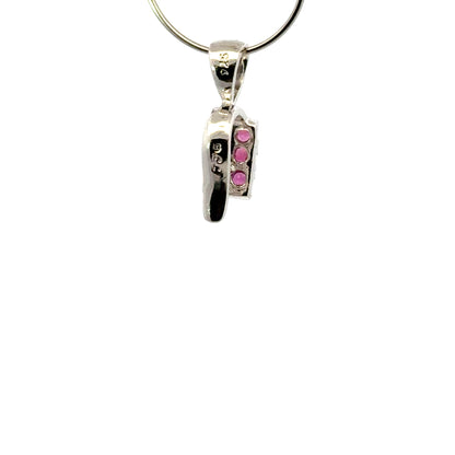Handmade 925 Sterling Silver 2 Row Rectangular Bail with Rhodolite Garnet