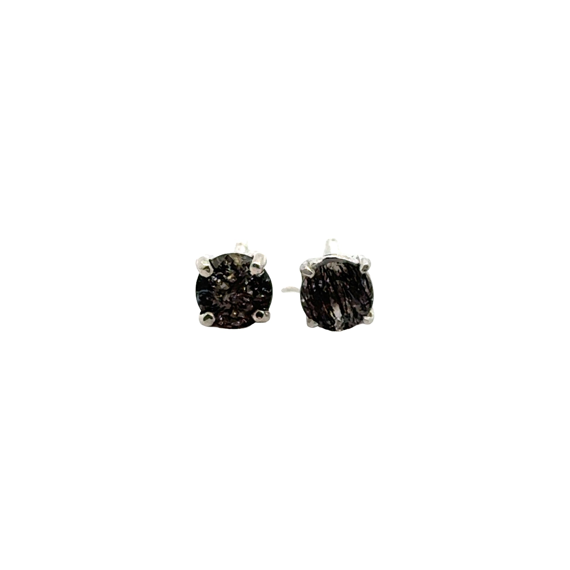 Handmade Round Sacred Seven Earrings in 925 Sterling Silver - Prong Set Style