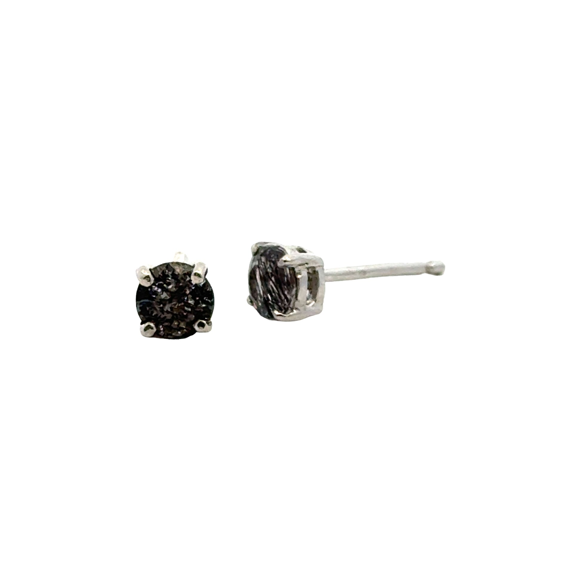 Handmade Round Sacred Seven Earrings in 925 Sterling Silver - Prong Set Style