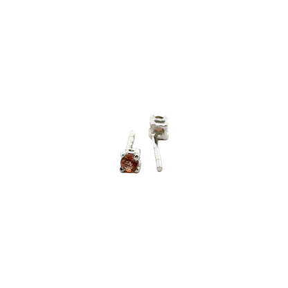 Handmade Round Andalusite Earrings in 925 Sterling Silver - Prong Set Style