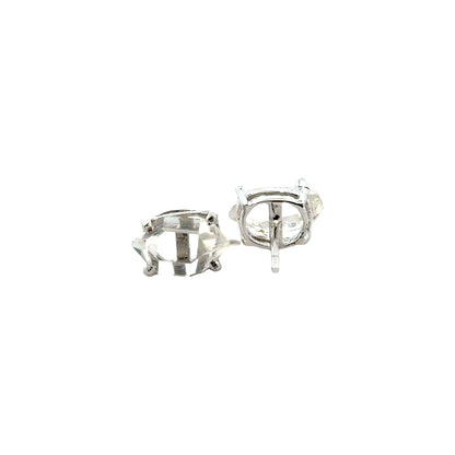 Handmade Oval Herkimer Diamond Earrings in 925 Sterling Silver - Prong Set Style