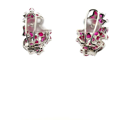Ruby Jewelry Set – Handmade Natural Ruby Earrings, Pendant & Ring in 925 Sterling Silver, Rhodium Plated (Each Piece Also Sold Separately)