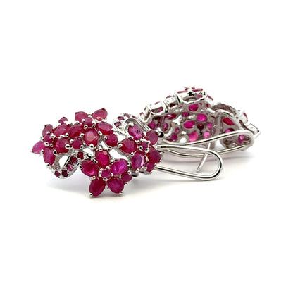 Ruby Jewelry Set – Handmade Natural Ruby Earrings, Pendant & Ring in 925 Sterling Silver, Rhodium Plated (Each Piece Also Sold Separately)
