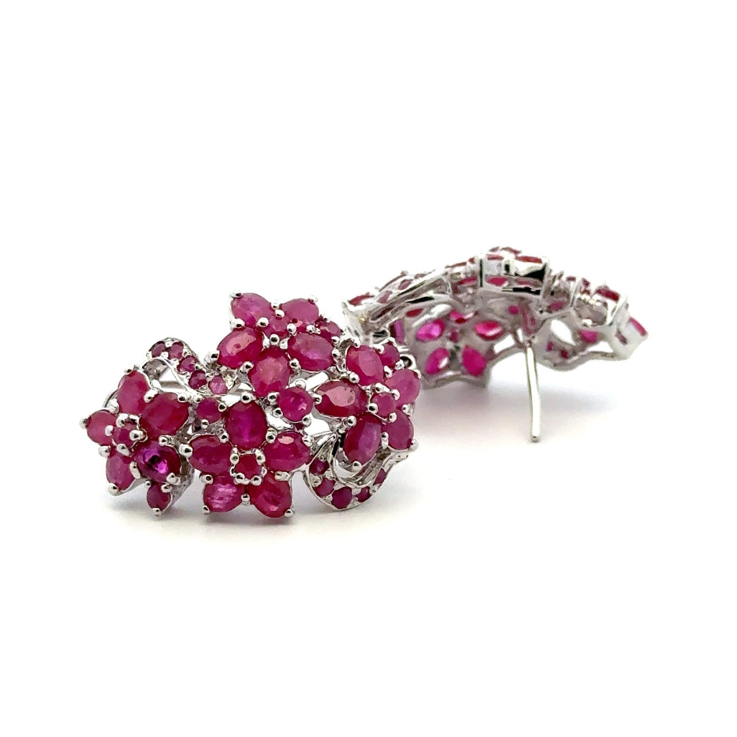 Ruby Jewelry Set – Handmade Natural Ruby Earrings, Pendant & Ring in 925 Sterling Silver, Rhodium Plated (Each Piece Also Sold Separately)