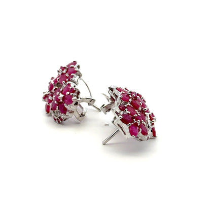 Ruby Jewelry Set – Handmade Natural Ruby Earrings, Pendant & Ring in 925 Sterling Silver, Rhodium Plated (Each Piece Also Sold Separately)