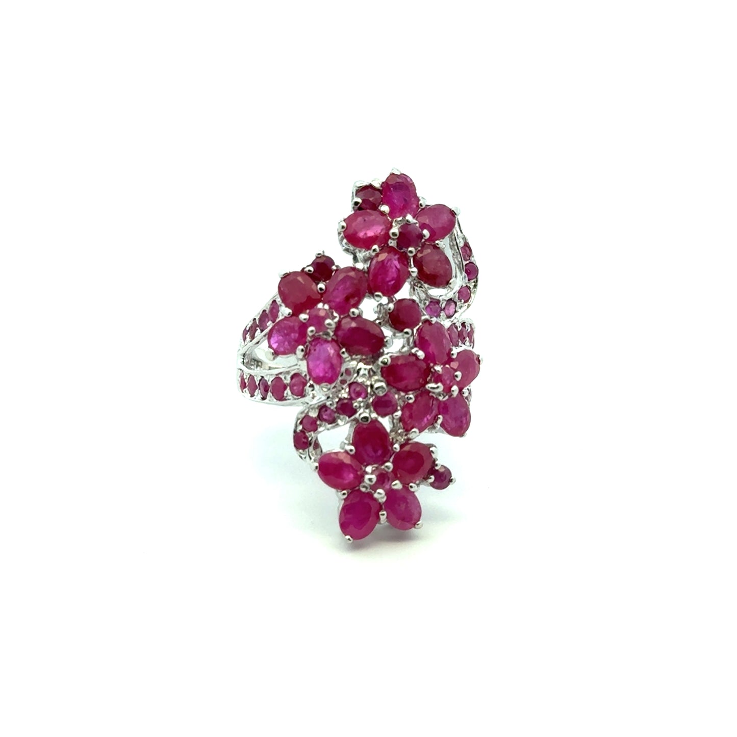 Ruby Jewelry Set – Handmade Natural Ruby Earrings, Pendant & Ring in 925 Sterling Silver, Rhodium Plated (Each Piece Also Sold Separately)