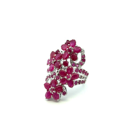 Ruby Jewelry Set – Handmade Natural Ruby Earrings, Pendant & Ring in 925 Sterling Silver, Rhodium Plated (Each Piece Also Sold Separately)