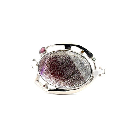 Sacred Seven with Sapphire and Tourmaline Bracelet – 925 Sterling Silver –  AAAAA Quality