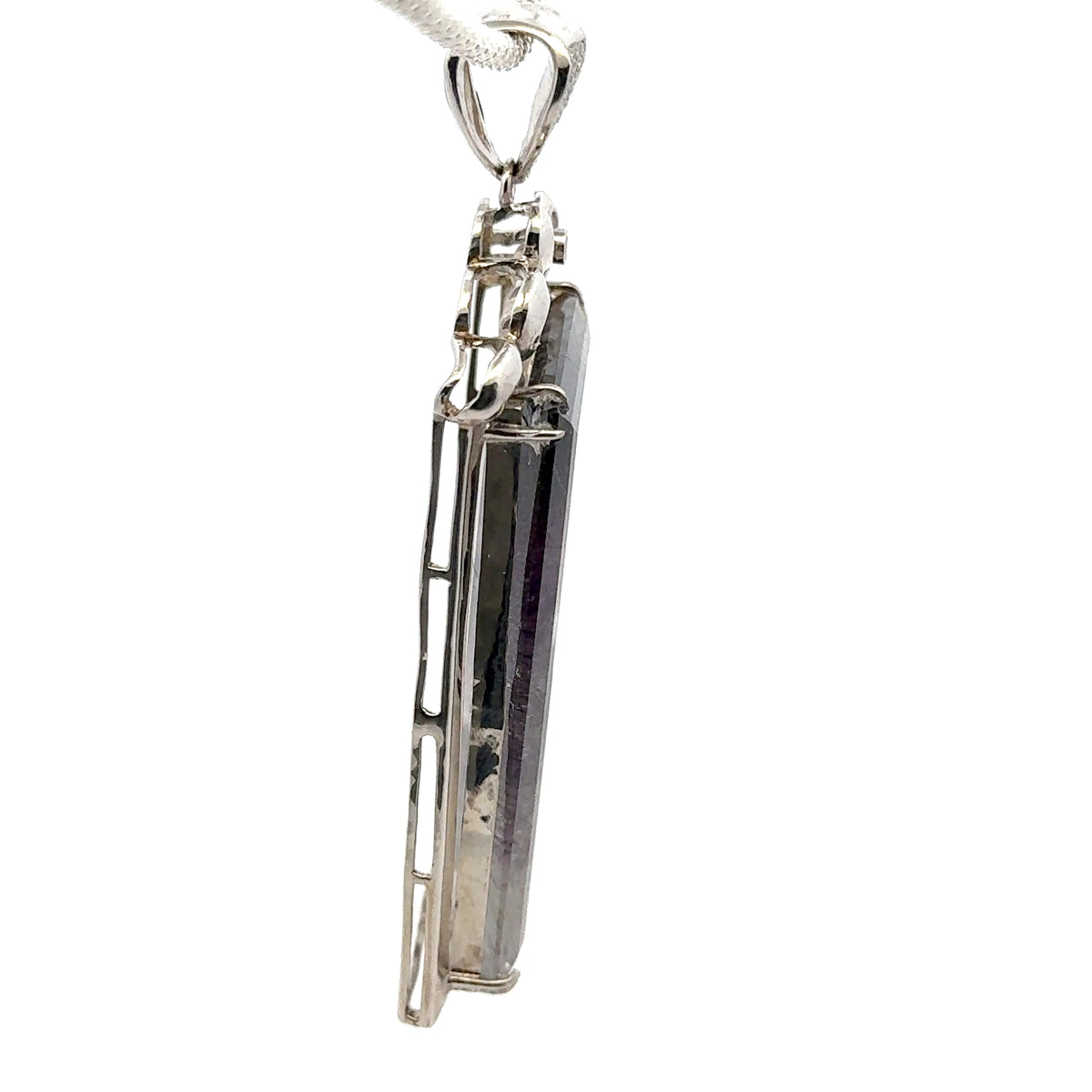 Rare Faceted Sacred Seven with a Single Diamond and CZ Pendant – 925 Sterling Silver – AAAAA  Quality