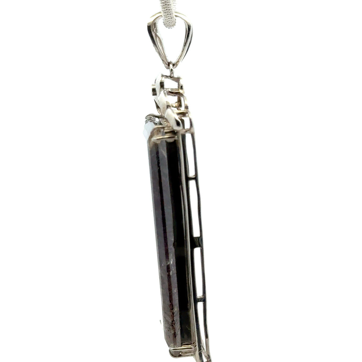 Rare Faceted Sacred Seven with a Single Diamond and CZ Pendant – 925 Sterling Silver – AAAAA  Quality