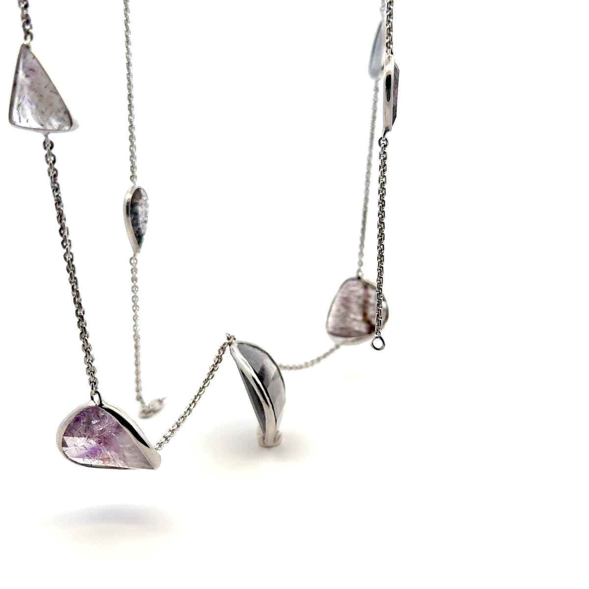 Fancy Japonais Cut Sacred Seven Necklace – 925 Sterling Silver – AAAA Quality