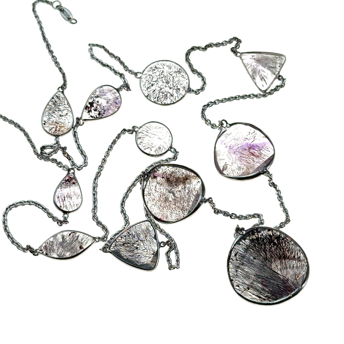 Fancy Japonais Cut Sacred Seven Necklace – 925 Sterling Silver – AAAA Quality