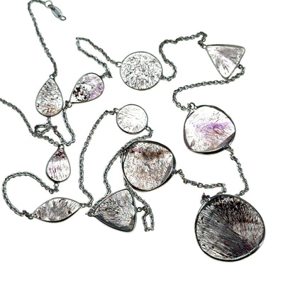 Fancy Japonais Cut Sacred Seven Necklace – 925 Sterling Silver – AAAA Quality
