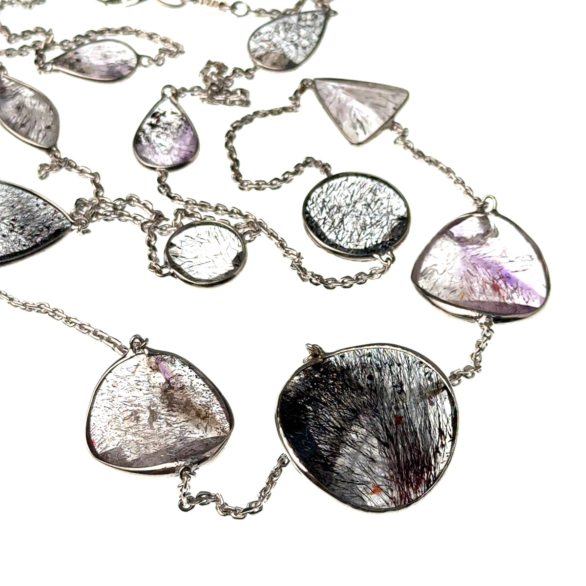 Fancy Japonais Cut Sacred Seven Necklace – 925 Sterling Silver – AAAA Quality