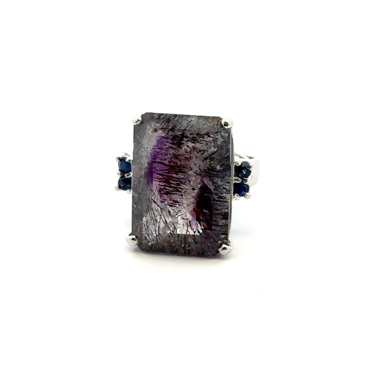 Sacred Seven with Sapphire Ring – 925 Sterling Silver – AAA Quality