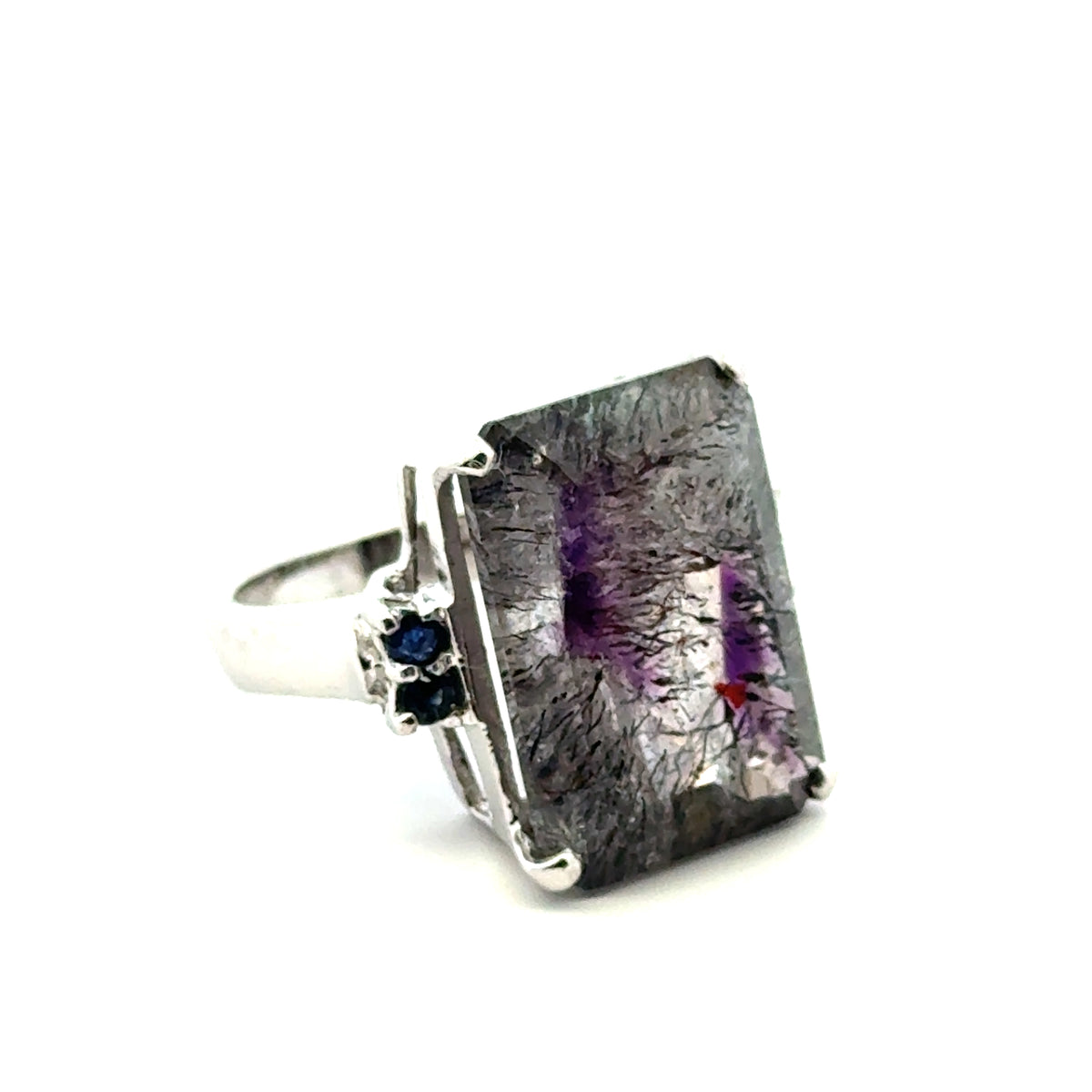 Sacred Seven with Sapphire Ring – 925 Sterling Silver – AAA Quality