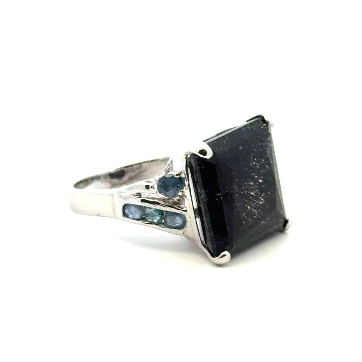 Sacred Seven with Sapphire Ring – 925 Sterling Silver – AAA Quality