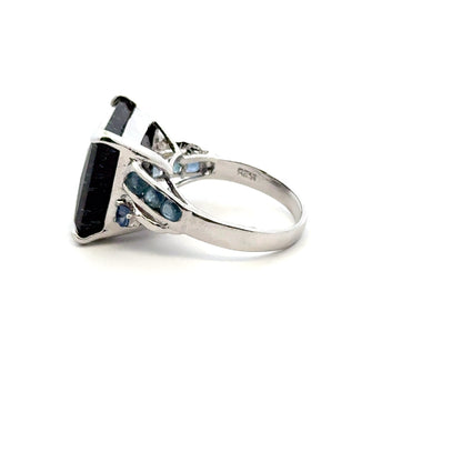 Sacred Seven with Sapphire Ring – 925 Sterling Silver – AAA Quality