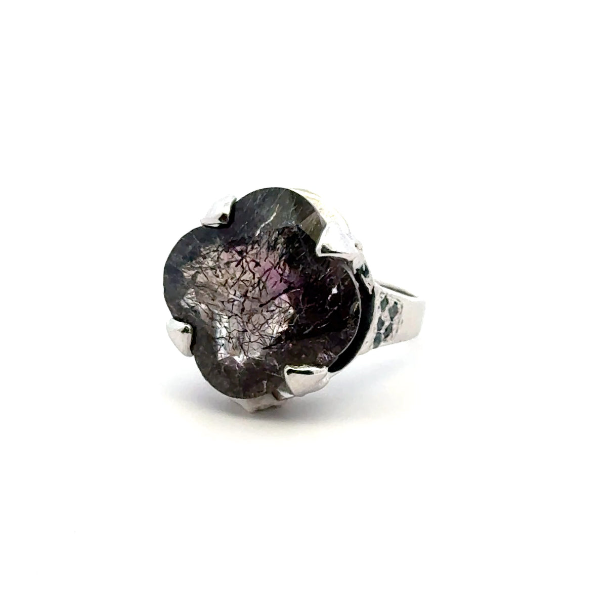 Sacred Seven with Sapphire Ring – Van Cleef Design in 925 Sterling Silver – AAA Quality
