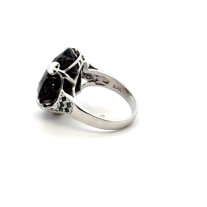 Sacred Seven with Sapphire Ring – Van Cleef Design in 925 Sterling Silver – AAA Quality