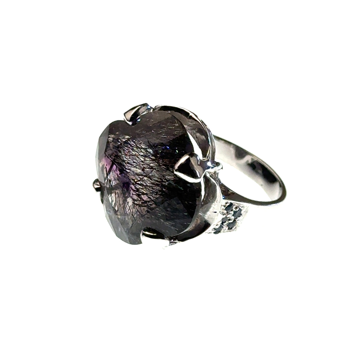Sacred Seven with Sapphire Ring – Van Cleef Design in 925 Sterling Silver – AAA Quality