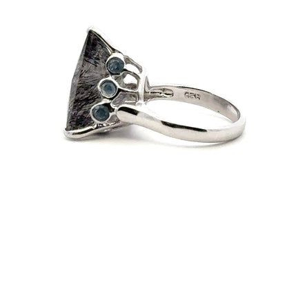 Sacred Seven with Sapphire Ring – 925 Sterling Silver – AAA Quality