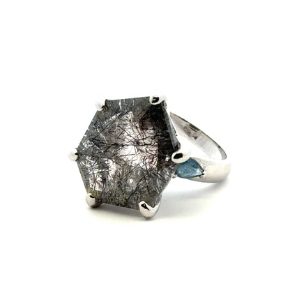 Sacred Seven with Sapphire Ring – 925 Sterling Silver – AAA Quality