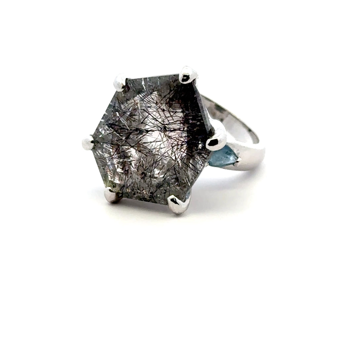 Sacred Seven with Sapphire Ring – 925 Sterling Silver – AAA Quality