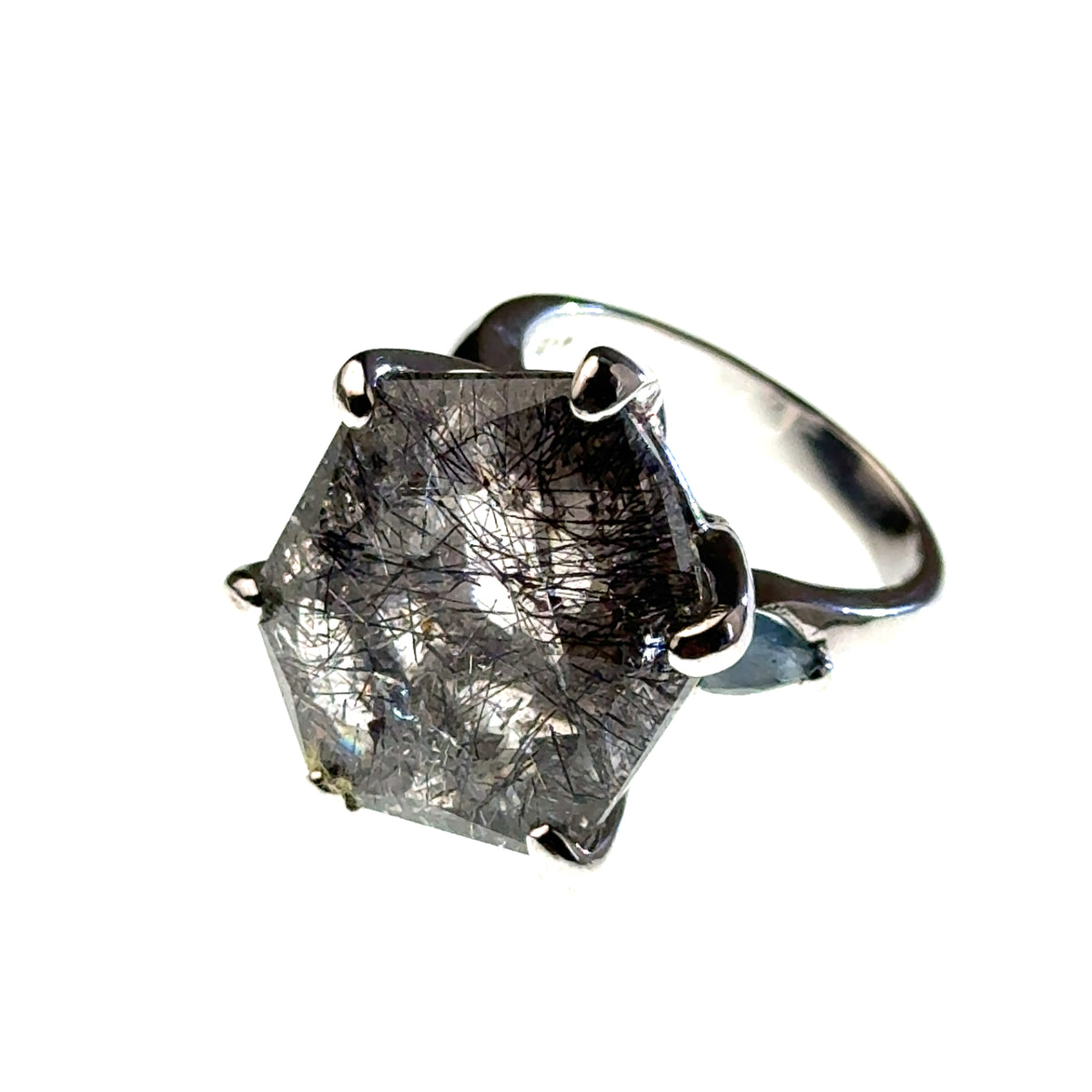 Sacred Seven with Sapphire Ring – 925 Sterling Silver – AAA Quality