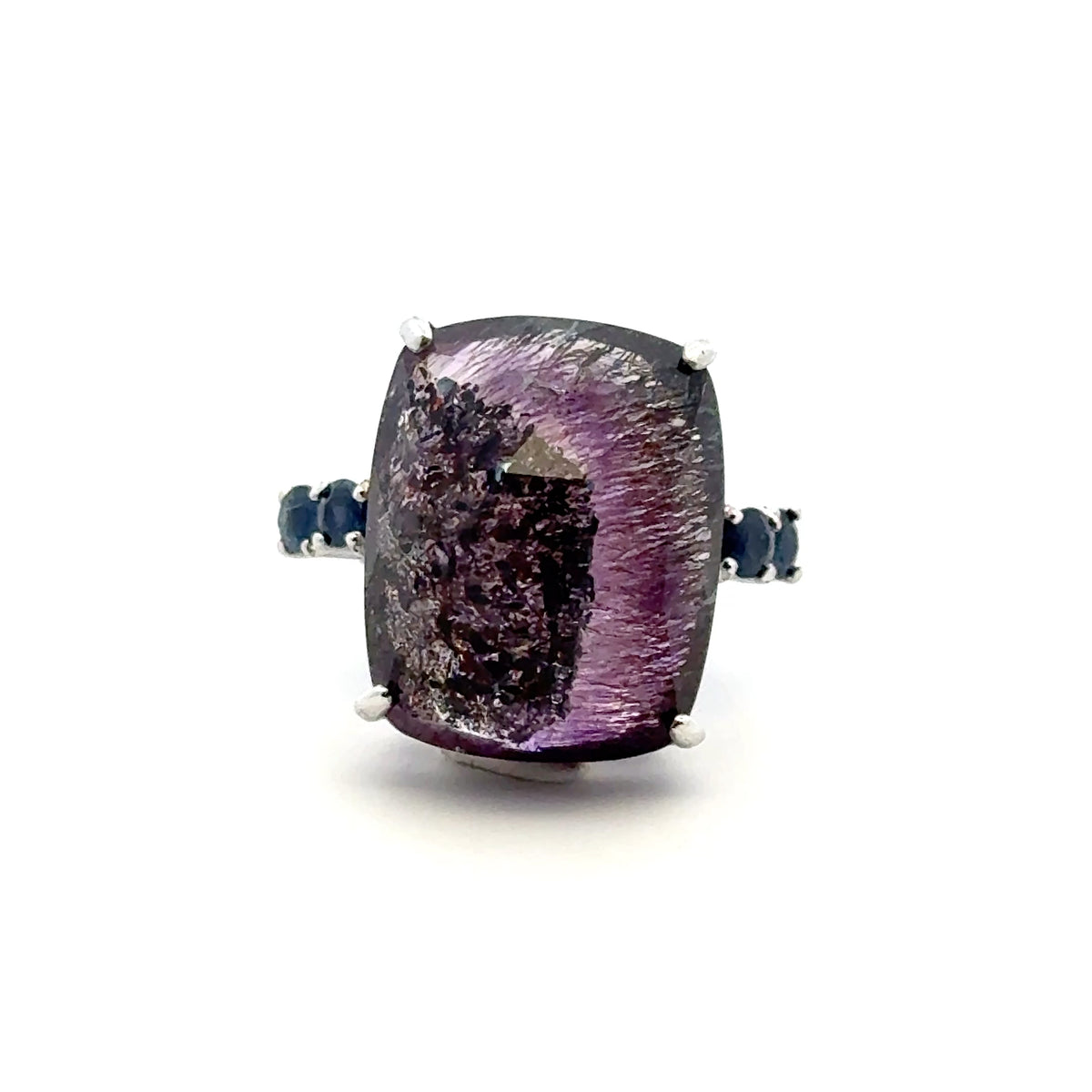 Sacred Seven with Sapphire Ring – 925 Sterling Silver – AAAAA Quality