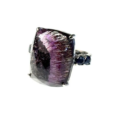 Sacred Seven with Sapphire Ring – 925 Sterling Silver – AAAAA Quality