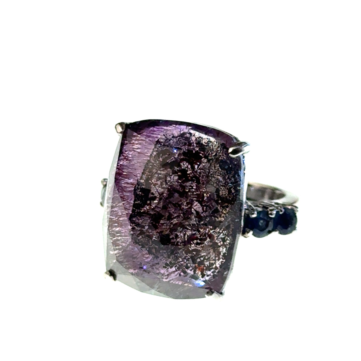 Sacred Seven with Sapphire Ring – 925 Sterling Silver – AAAAA Quality