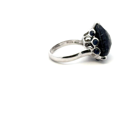 Sacred Seven with Sapphire Ring – 925 Sterling Silver – AAA Quality