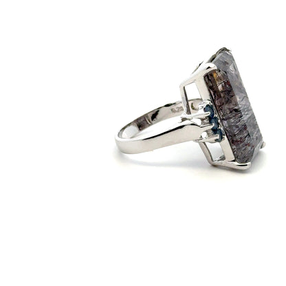 Sacred Seven with Sapphire Ring – 925 Sterling Silver –AAAA  Quality
