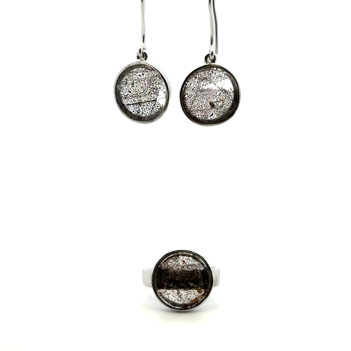 Sacred Seven Ring and Drop Earrings Set – Natural Gemstone Jewelry in 925 Sterling Silver