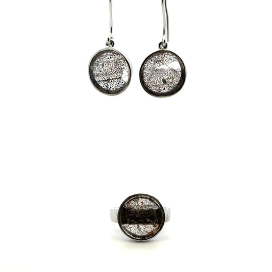 Sacred Seven Ring and Drop Earrings Set – Natural Gemstone Jewelry in 925 Sterling Silver