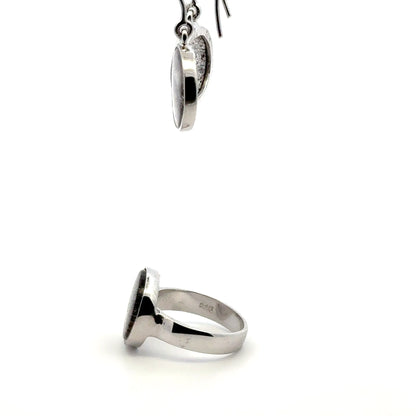 Sacred Seven Ring and Drop Earrings Set – Natural Gemstone Jewelry in 925 Sterling Silver