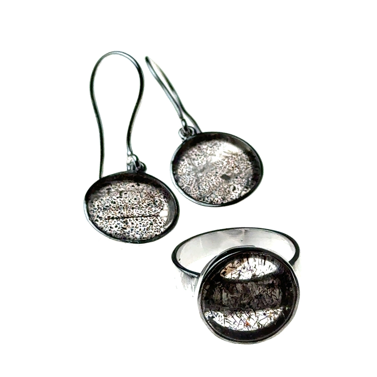 Sacred Seven Ring and Drop Earrings Set – Natural Gemstone Jewelry in 925 Sterling Silver