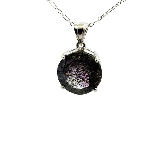 Sacred Seven Pendant – Deep-Tone Prong Set Faceted Natural Gemstone in 925 Sterling Silver