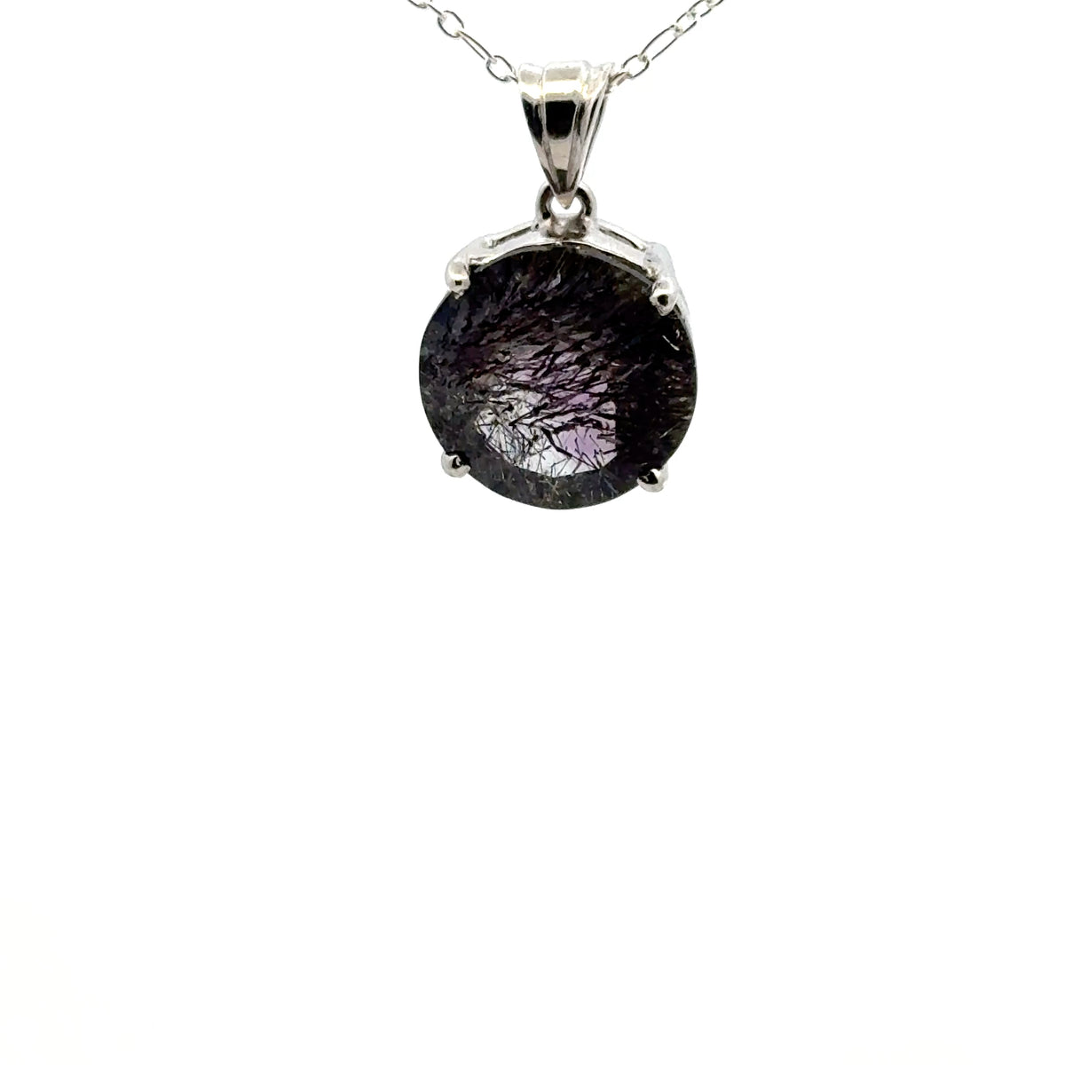 Sacred Seven Pendant – Deep-Tone Prong Set Faceted Natural Gemstone in 925 Sterling Silver