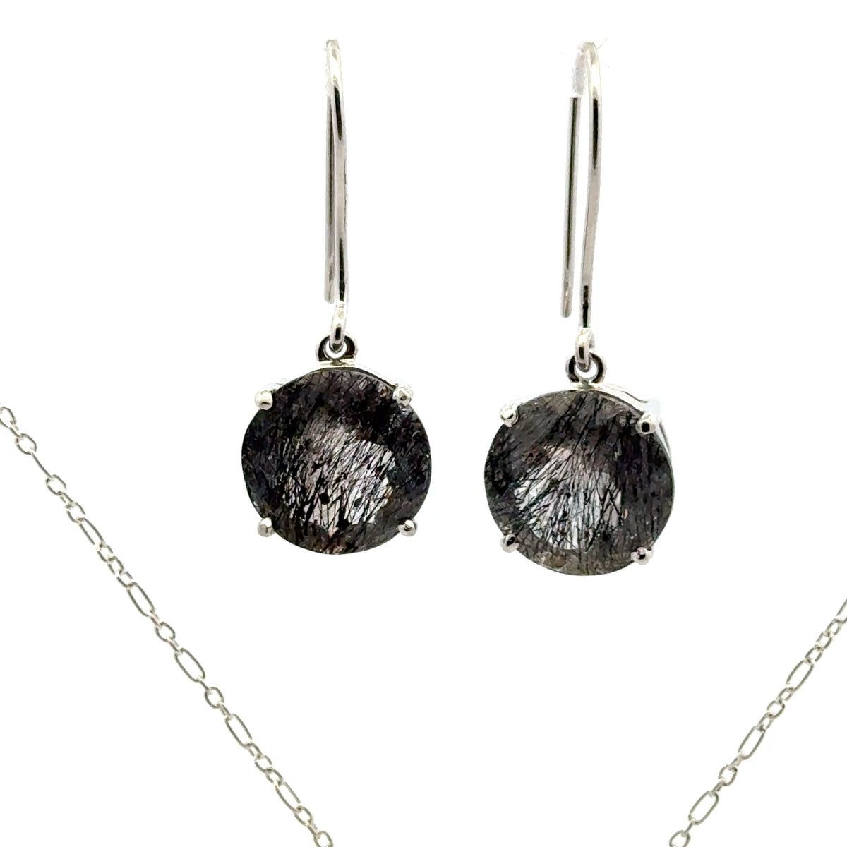 Sacred Seven Pendant and Dangle Earrings Set – Prong Set Faceted Natural Gemstone Jewelry in 925 Sterling Silver