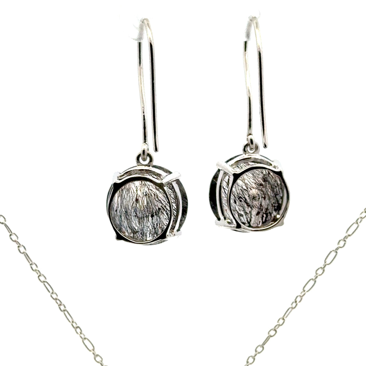 Sacred Seven Pendant and Dangle Earrings Set – Prong Set Faceted Natural Gemstone Jewelry in 925 Sterling Silver