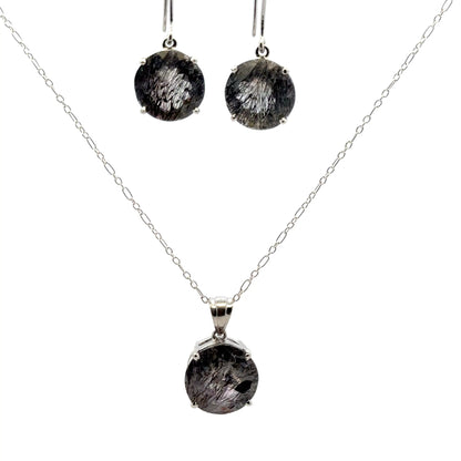 Sacred Seven Pendant and Dangle Earrings Set – Prong Set Faceted Natural Gemstone Jewelry in 925 Sterling Silver