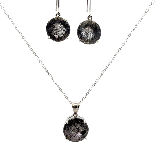 Sacred Seven Pendant and Dangle Earrings Set – Prong Set Faceted Natural Gemstone Jewelry in 925 Sterling Silver