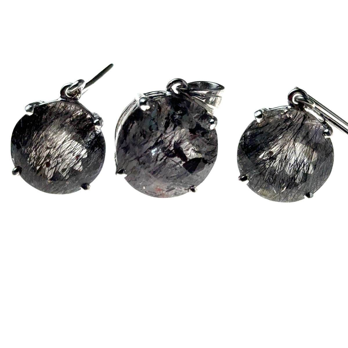 Sacred Seven Pendant and Dangle Earrings Set – Prong Set Faceted Natural Gemstone Jewelry in 925 Sterling Silver