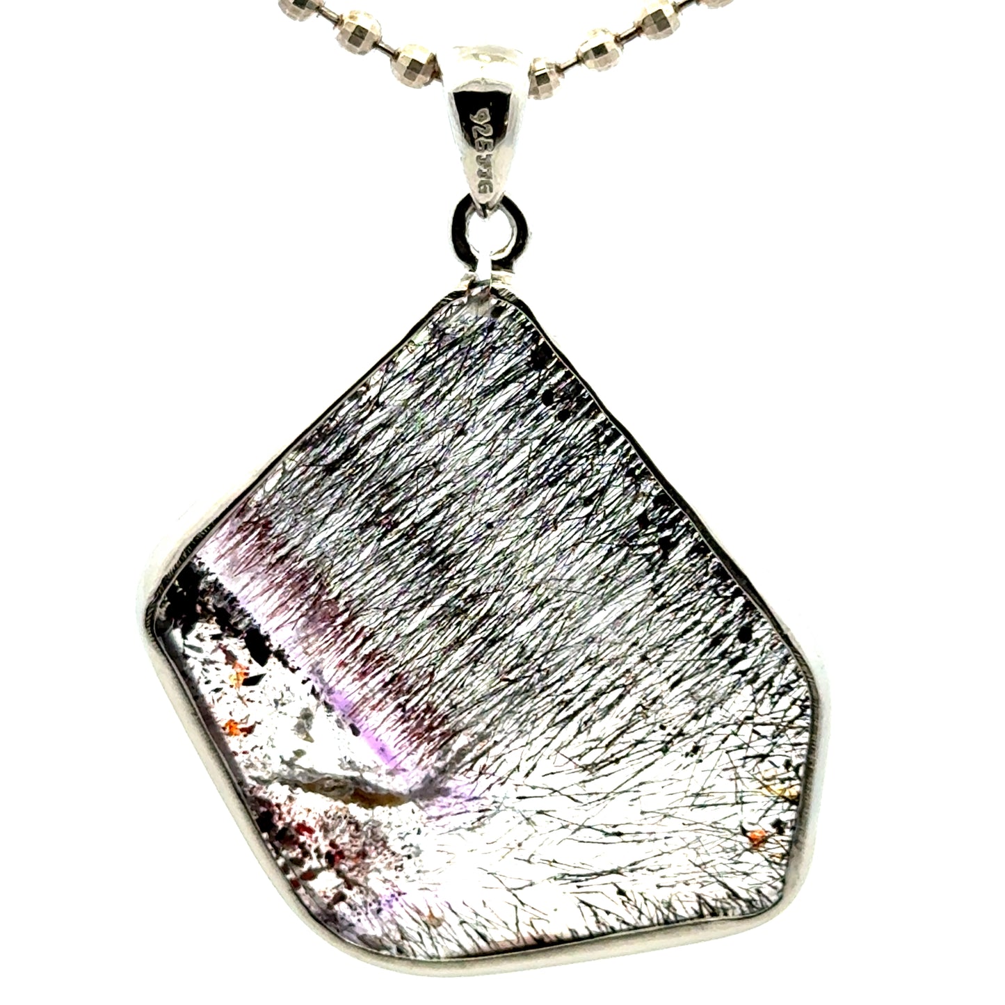 Sacred Seven Freeform Pendant – One-of-a-Kind Natural Gemstone Jewelry in 925 Sterling Silver