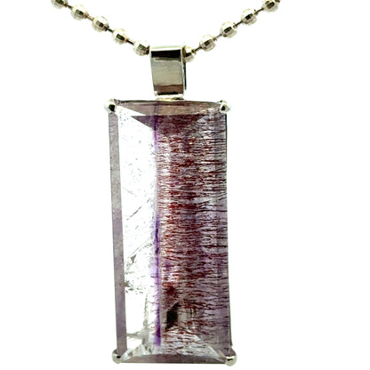 Sacred Seven Rectangular Pendant – Handcut Faceted Jewelry in 925 Sterling Silver